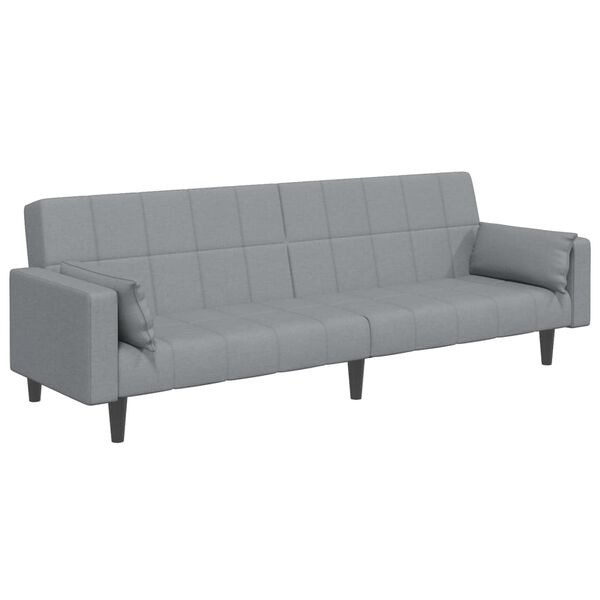 vidaXL Kavč dvosed s stolčkom za noge svetlo sivo blago