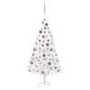 vidaXL Umetna osvetljena novoletna jelka z bunkicami bela 120 cm PVC
