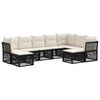 vidaXL Vrtna sedežna garnitura 9 kos Črna poli ratan