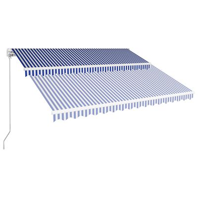vidaXL Ročno zložljiva tenda 450x300 cm modra in bela