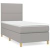 vidaXL Box spring postelja z vzmetnico svetlo siva 90x200 cm blago