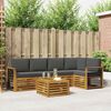 vidaXL Sedežne garniture z blazino 6 pcs Naravna in antracitna