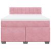 vidaXL Box spring postelja z vzmetnico roza 140x190 cm žamet