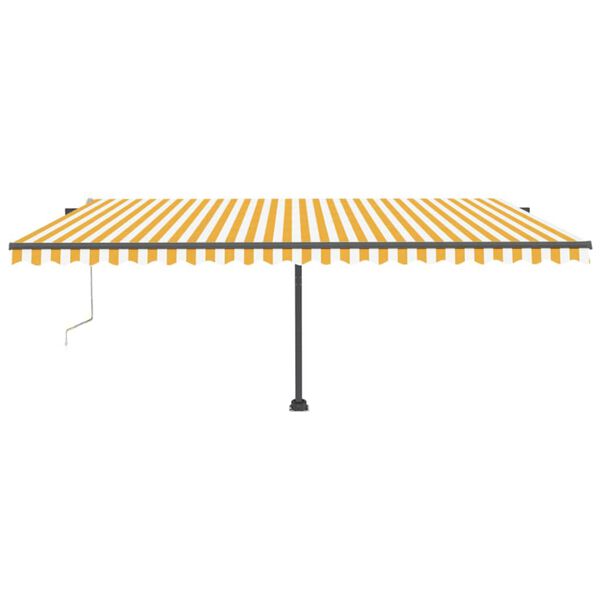 vidaXL Prostostoječa avtomatska tenda 500x300cm rumena/bela