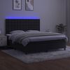 vidaXL Box spring postelja z vzmetnico LED črna 160x200 cm žamet