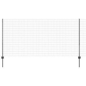 vidaXL Evropska ograja z drogom 10 x 1,2 m Jeklo s PVC premazom Siva