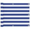 vidaXL Balkonsko platno belo in modro 75x300 cm oksford blago