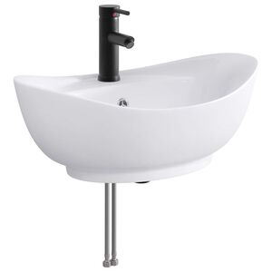 vidaXL Umivalnik z me&scaron;alnikom in odtokom Mat črna 59 x 35 x 21 cm