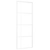 vidaXL Drsna vrata mlečno ESG steklo in aluminij 76x205 cm bela