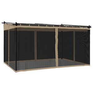 vidaXL Paviljon z mrežastimi stenami taupe 4x3 m jeklo