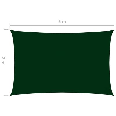 vidaXL Senčno jadro oksford blago pravokotno 2x5 m temno zeleno