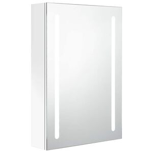 vidaXL LED kopalni&scaron;ka omarica z ogledalom sijoče bela 50x13x70 cm