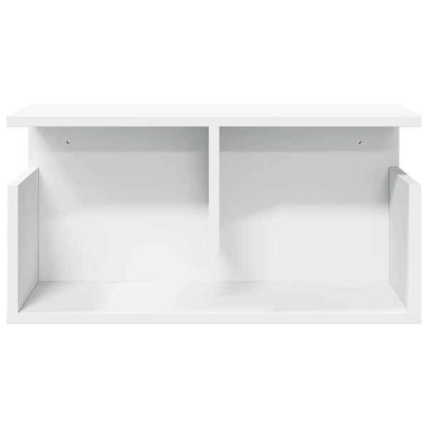 vidaXL Stenska omarica 60x20x30 cm bela inženirski les