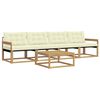 vidaXL Zunanja garnitura za sedenje 5 pcs Bela in krem 79 x 79 x 37 cm