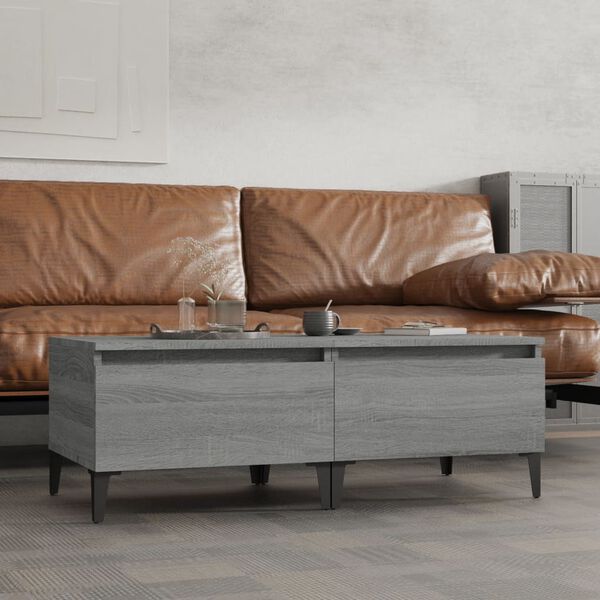 vidaXL Stranska mizica 2 kosa siva sonoma 50x46x35 cm inženirski les