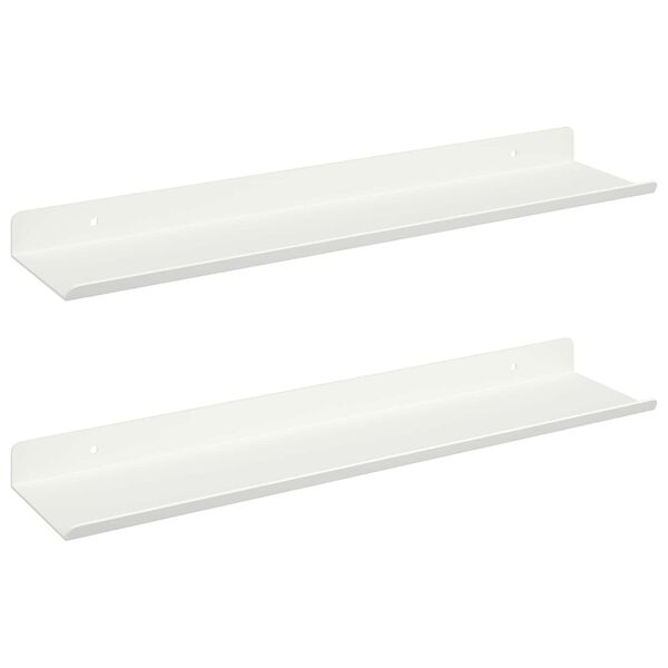 vidaXL Ležeča polica 2 pcs Bela 100 x 9 x 2,5 cm Jeklo