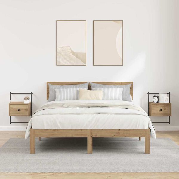 vidaXL Nočna omarica s predalom 2 pcs Umetni hrast 35 x 30 x 51 cm