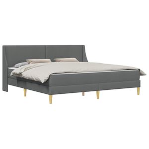 vidaXL Posteljni okvir z vzmetnico Temno siva 180 x 200 cm Poliester