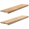 vidaXL Okenske police 2 kosa neobdelana 110x25x2 cm trdna hrastovina