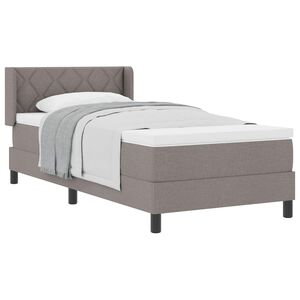 vidaXL Postelja z vzmetnico z vzmetnico Taupe 200 x 90 cm Poliester