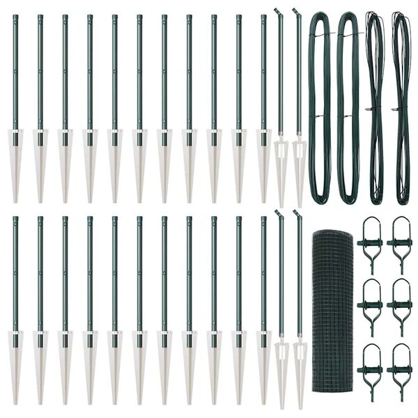 vidaXL Steber ograje. Zelena 50 x 0,5 m (12 x 12 mm mreža)