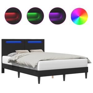 vidaXL Konstrukcija postelje Črna 160 x 200 cm Umetno usnje