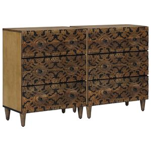 vidaXL Strani &scaron;al 2 kos 60 x 33,5 x 75 cm Masiven les manga Rjava