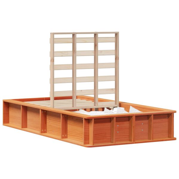 vidaXL Konstrukcija postelje Voskast rjav 90 x 190 cm
