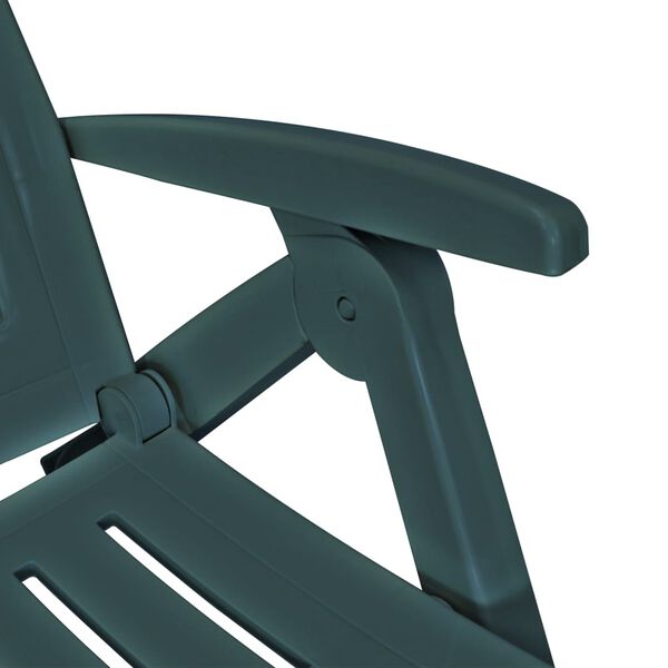 vidaXL Ležalnik z naslonjalom za noge plastičen zelen