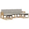 vidaXL Zunanja garnitura za sedenje 6 kos Bela in svetlo siva