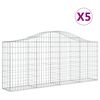 vidaXL Obokane gabion košare 5 kosov 200x30x80/100 cm cinkano železo