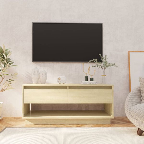 vidaXL TV omarica sonoma hrast 102x41x44 cm iverna plošča