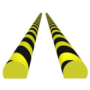 vidaXL Kotna za&scaron;čita 2 kosa rumena in črna 4x3x100 cm PU