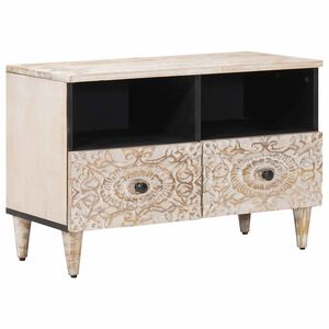 vidaXL TV omarica Bela 70 x 33,5 x 46 cm Masiven les manga