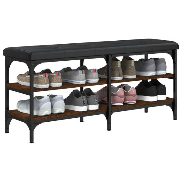 vidaXL Klop za čevlje rjavi hrast 102x32x47 cm inženirski les