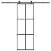 vidaXL Drsna vrata z opremo 76x205 cm ESG steklo in aluminij