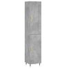 vidaXL Visoka omara betonsko siva 34,5x34x180 cm inženirski les