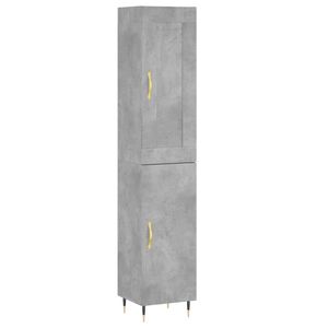 vidaXL Visoka omara betonsko siva 34,5x34x180 cm inženirski les