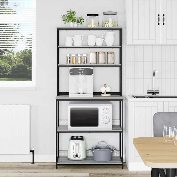 vidaXL Kuhinjska polica Siva Sonoma 80 x 40 x 168 cm Konstruiran les