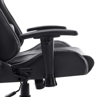 vidaXL Gaming stol črno in sivo umetno usnje