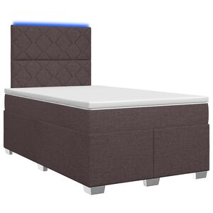 vidaXL Postelja boxspring z vzmetnico Temno rjava 120 x 190 cm Blago
