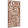 vidaXL Vrtna stenska dekoracija 105x55 cm corten jeklo &scaron;koljke