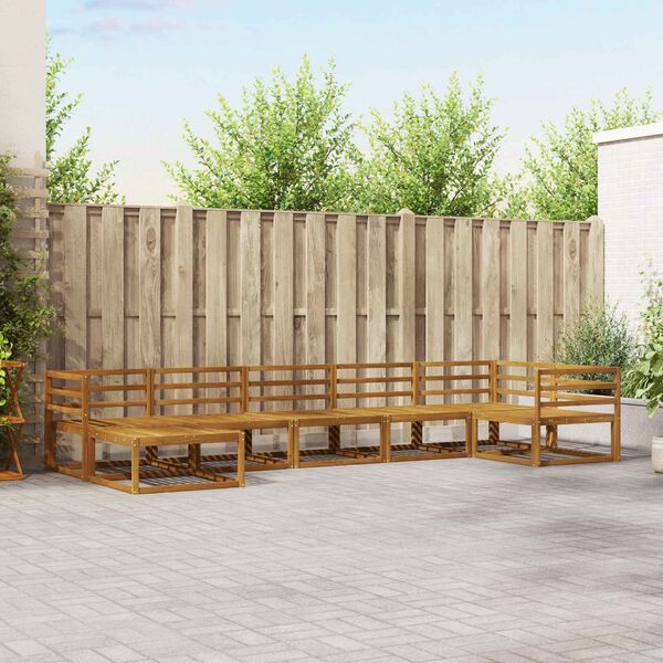 vidaXL Zunanja garnitura za sedenje 7 pcs Naravna Masiven les akacije