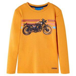 vidaXL Otro&scaron;ka majica z dolgimi rokavi oker 92