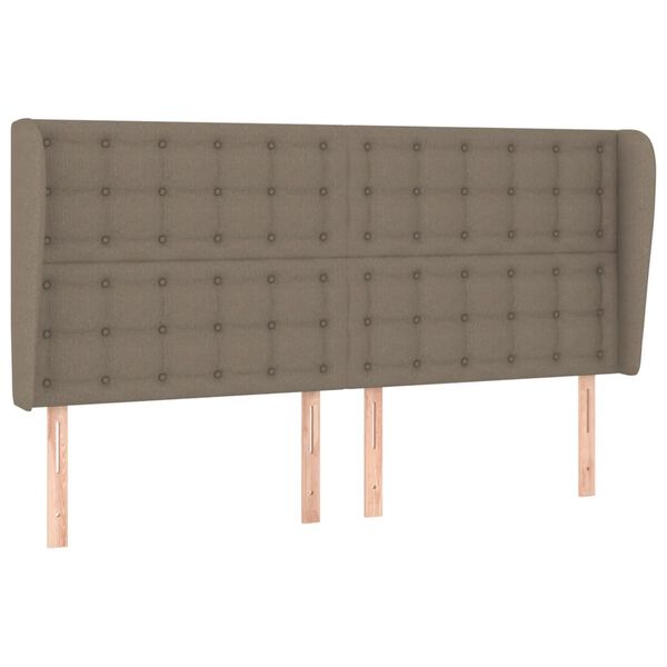 vidaXL Vzglavje z u&scaron;esi taupe 163x23x118/128 cm blago