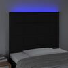 vidaXL LED posteljno vzglavje črno 90x5x118/128 cm blago