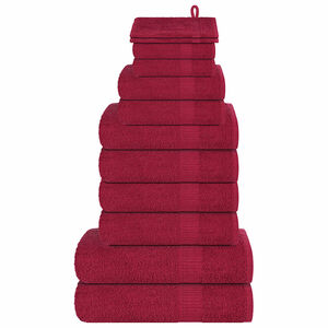 vidaXL 12-delni komplet brisač FROGN bordo 360 g/m&sup2;