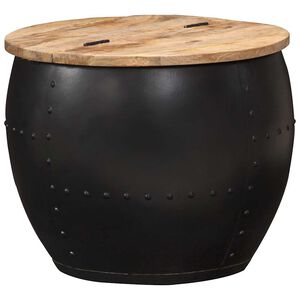 vidaXL Klubska mizica okrogla 53x43 cm trden mangov les
