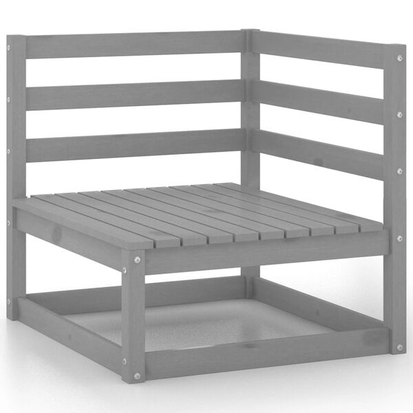 vidaXL Vrtna sedežna garnitura 8-delna siva trdna borovina