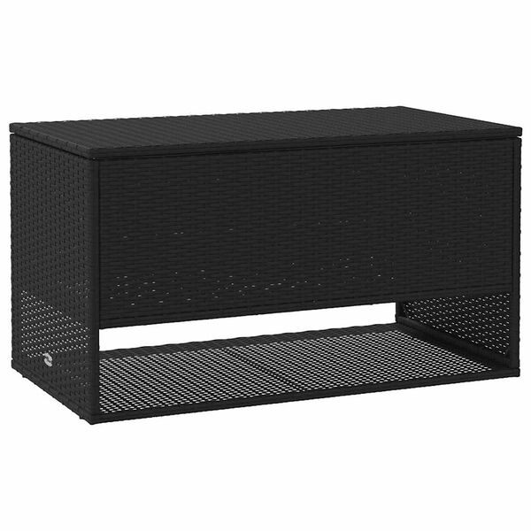 vidaXL Zunanja škatla za blazine Black 100x55x55,5 cm Poly Rattan